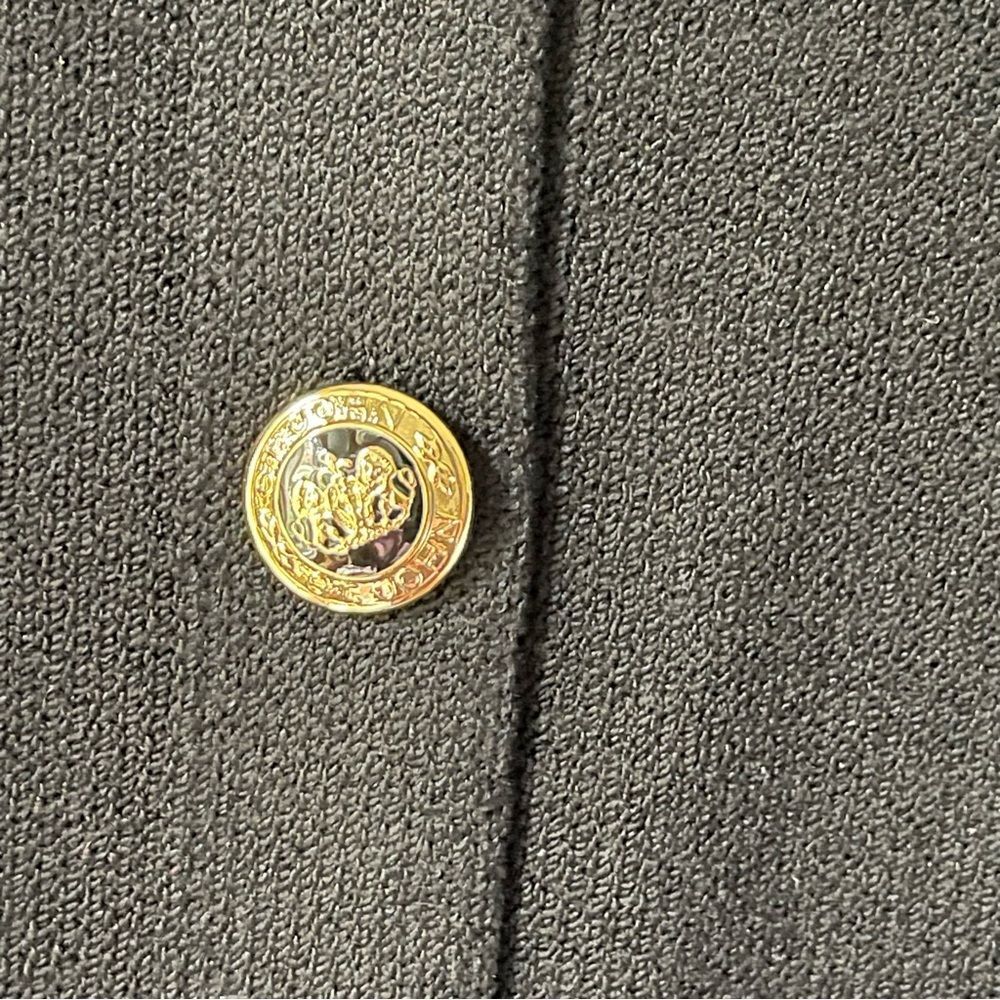St. John Basics Black Gold Button Cardigan Sweater Small Classic Knit Luxury - Picture 5 of 7